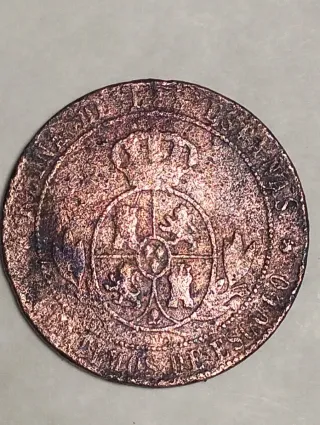 ( N34) 1/2 Escudo 1868 Isabel II Barcelona