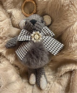 Portachiavi Orsetto Glitter e Fiocco