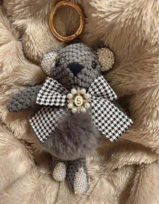 Portachiavi Orsetto Glitter e Fiocco