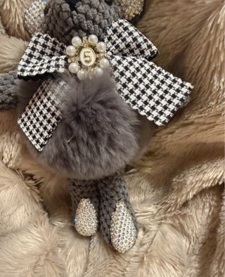 Portachiavi Orsetto Glitter e Fiocco