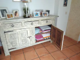 Mueble recibidor madera tallada tallada
