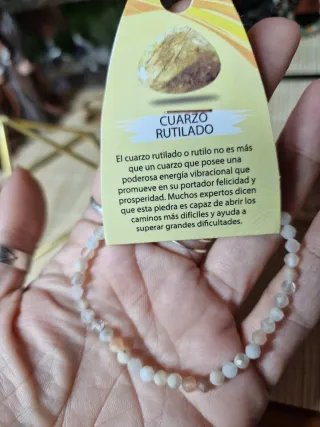 Pulsera Cuarzo Rutilado Piedras Facetadas
