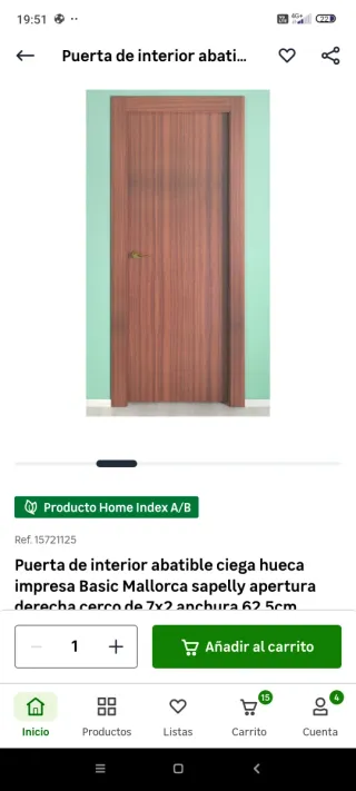 Puerta sapelly 60cm con 5 tapetas