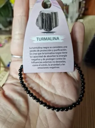 Pulsera Turmalina Negra Piedra Protección 4mm
