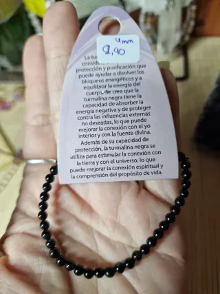 Pulsera Turmalina Negra Piedra Protección 4mm