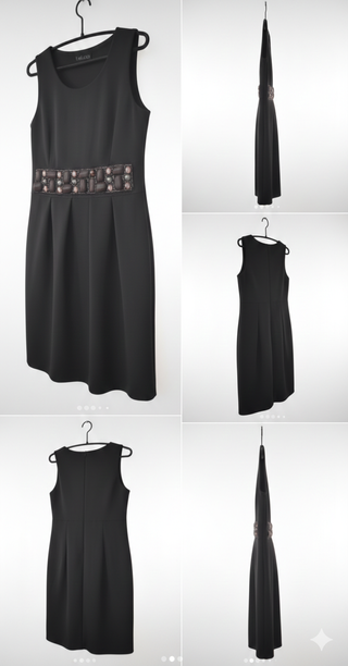 Talco Tubino Nero con Decorazione