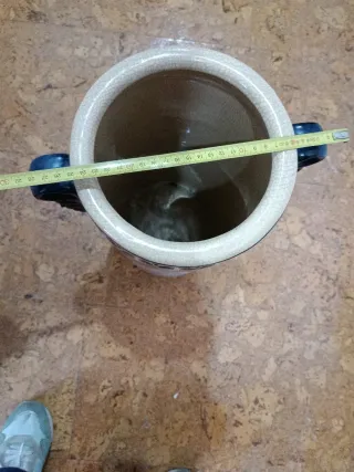 Precioso paragüero de cerámica con diseño floral