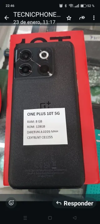 OnePlus 10T 5G 128GB Negro