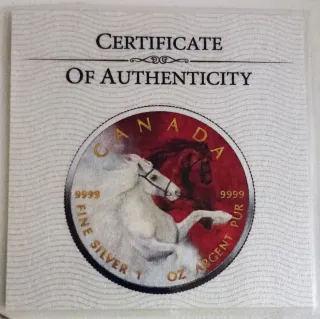 Moneda Plata Canadá 2022 Caballo Blanco