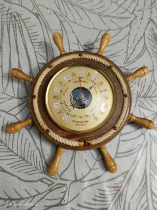 Barómetro timón náutico antiguo