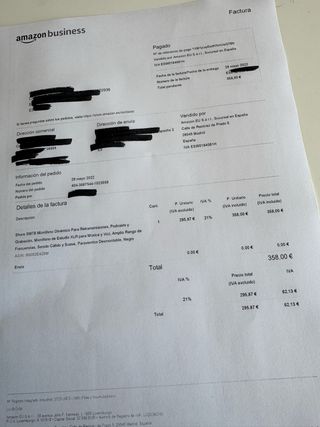 Micrófono Shure SM7B Negro. Como nuevo.