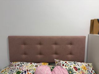 Cabezal de cama 135 rosa de tela