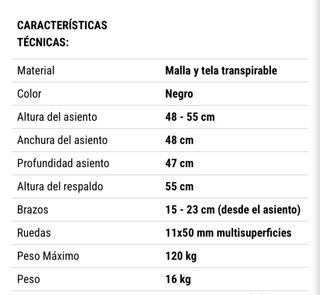 Silla de oficina azul y negra