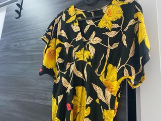 Vestido Esfera Estampado Negro y Amarillo