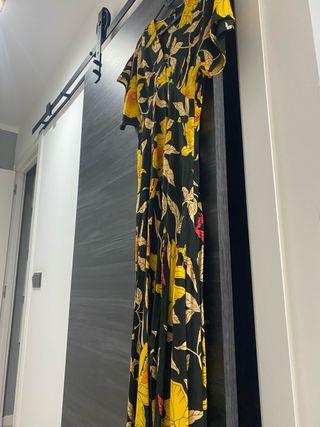 Vestido Esfera Estampado Negro y Amarillo