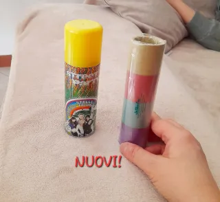 Set Carnevale: parrucca pagliaccio/stelle filanti