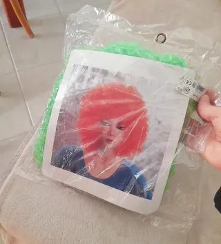 Set Carnevale: parrucca pagliaccio/stelle filanti