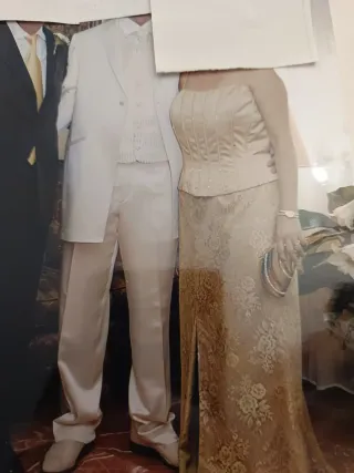 Traje de Novio Beige/Dorado