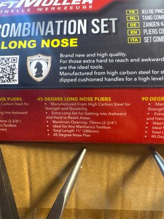 Alicates de punta larga de doble articulación