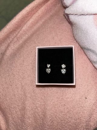 Pendientes Pandora Doble Corazón Plata