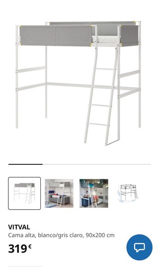 Cama alta infantil IKEA VITVAL