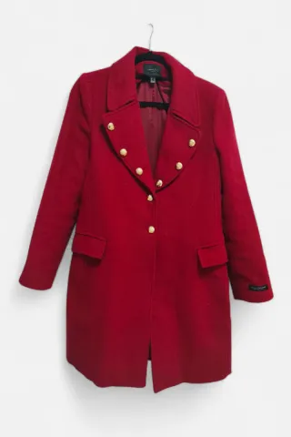 Abrigo Militar Rojo Cortefiel Talla M