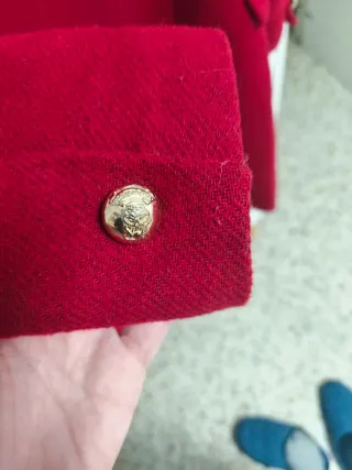 Abrigo Militar Rojo Cortefiel Talla M