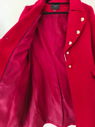 Abrigo Militar Rojo Cortefiel Talla M