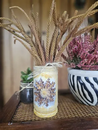 Tarro cristal decorado