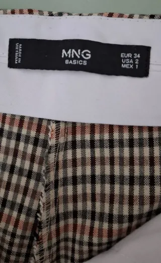 Pantalón Mango cuadros talla 36