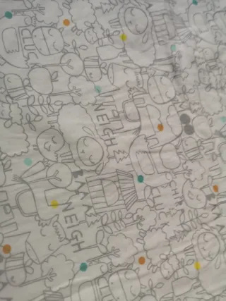 Manta bebé estampada animales granja - 60x64 cm