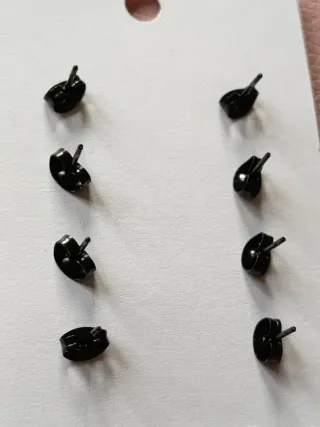 Pendientes Gato Acero Inoxidable Negro