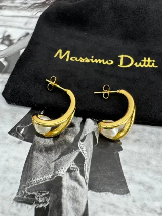 Pendientes Massimo Dutti Perla Dorados