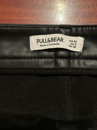 Pantalón cuero mujer negro