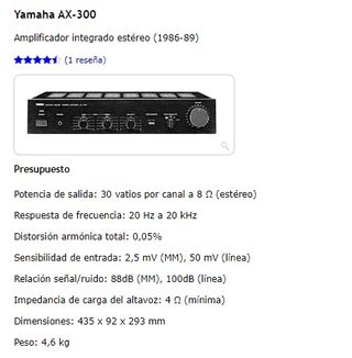 YAMAHA AX300 -112- amplificador