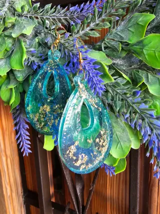 Pendientes Turquesa y Dorado