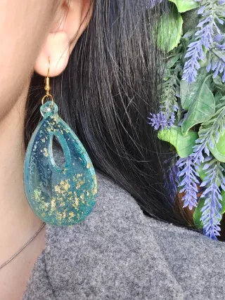 Pendientes Turquesa y Dorado