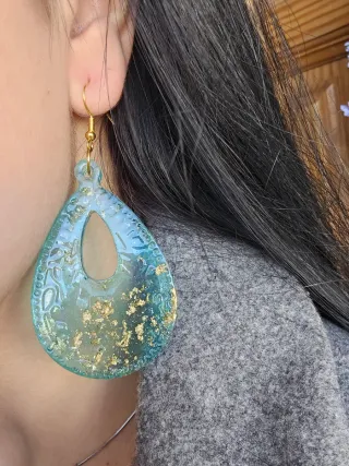Pendientes Turquesa y Dorado