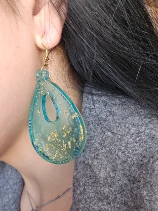 Pendientes Turquesa y Dorado