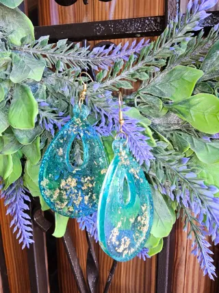 Pendientes Turquesa y Dorado