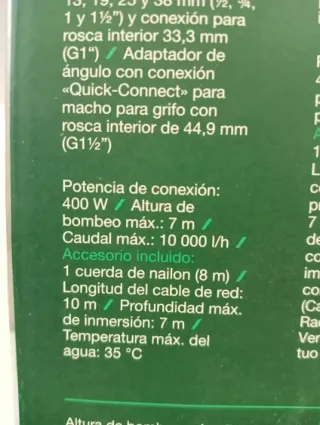 Bomba Agua Limpia PARKSIDE