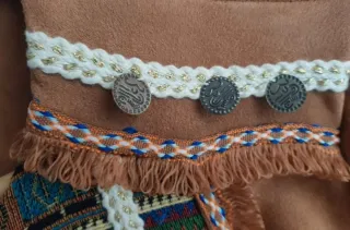 Chaqueta de Ante étnica bordada y con abalorios XL