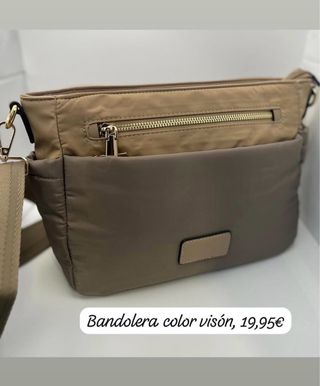 Bolso bandolera beige y marrón