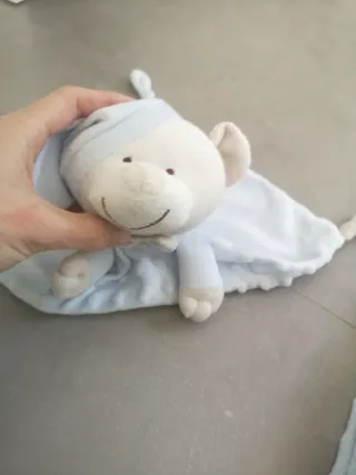 Manta Minky y Dou Dou Oso Bebé Azul