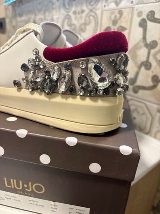 Sneakers Liu Jo bianche con strass