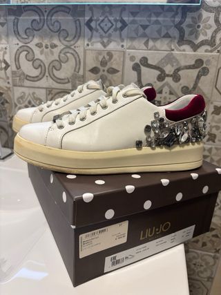 Sneakers Liu Jo bianche con strass