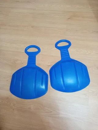 Trineo rotondo Wedze con maniglie e 2 slitte a pala