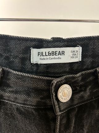 Pantalón vaquero gris Pull&Bear mujer Talla XS