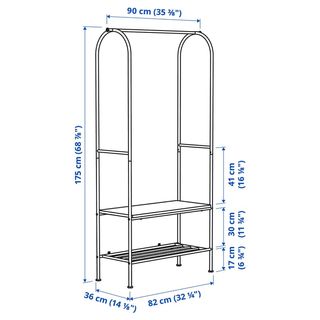 Perchero con zapatero antracita 90x36x175 cm