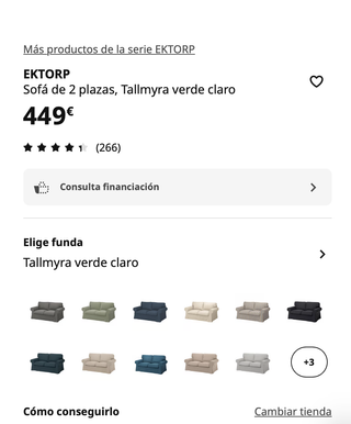 Sofá 2 Plazas IKEA EKTORP Verde